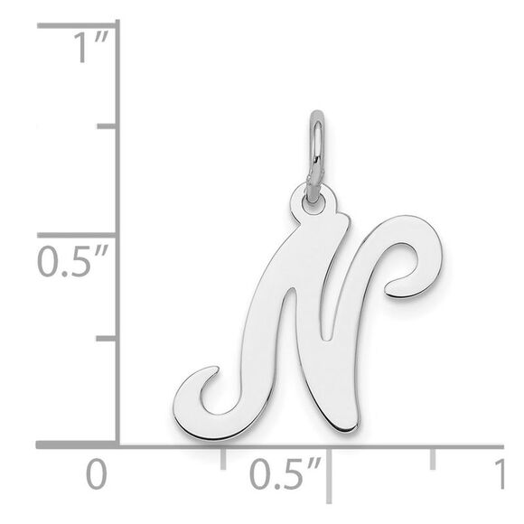 Sterling Silver, Sophia Collection, Small Script Initial N Pendant - Picture 4 of 5